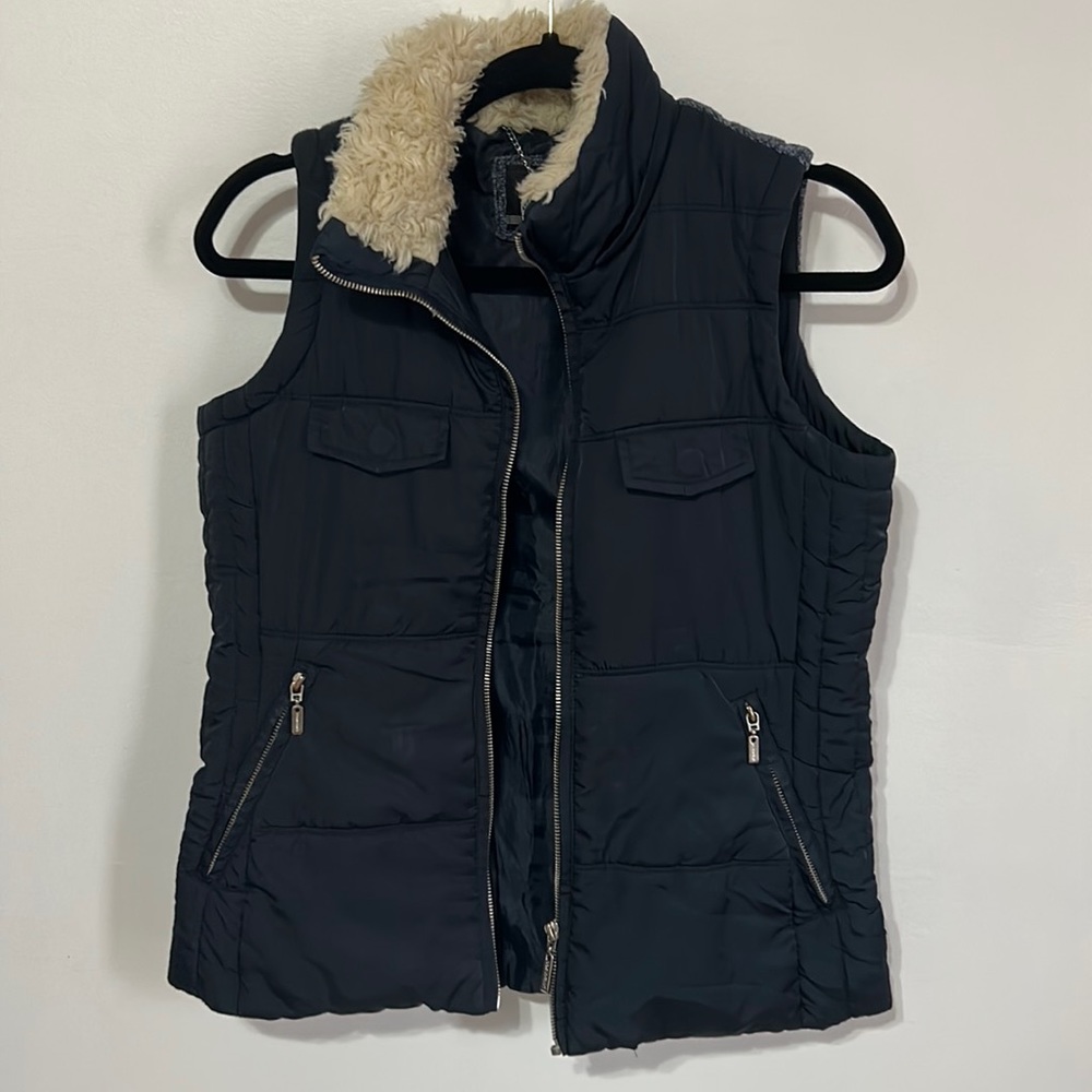 London Fog Womens Blue Puffer Vest